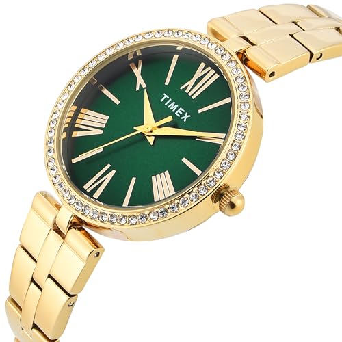 Image of TIMEX Green Round Dial Analog Women's Watch - TWEL22501