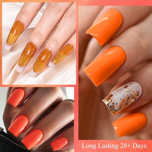 Set de 8 esmaltes en gel MTSSII naranja y coral miniatura 5