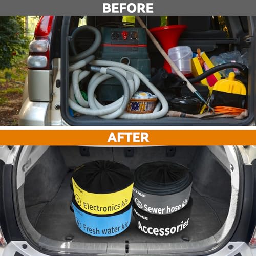 Image of RVZONE 4‑Pack Waterproof RV Hose Storage Bag for Hoses, Cords & Accessories