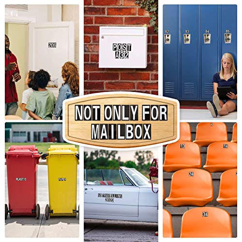 Seloom 118 Pieces Reflective Mailbox Numbers And Letters Stickers,Self-Adhesive Vinyl Numbers Letters Stickers Decals Pre-Spaced Waterproof For Mailbox Signs Address Door Cars(Silver In Black,2 Inch) #TOP5