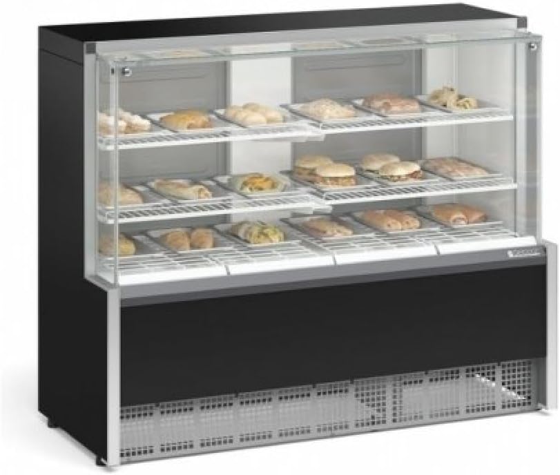 Vitrine Estufa MEQA-140R PR Preta Linha Aurora Gelopar Vidro Reto...