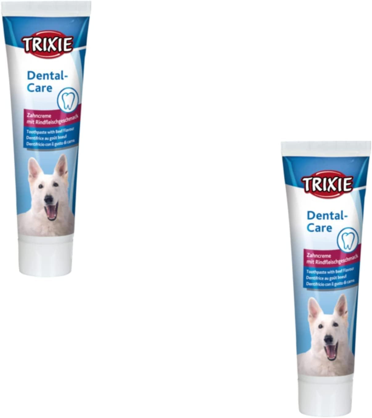 Trixie Dental Care | Envase Doble | 2 x 100 g | Gel Dental para Perros con Sabor a Ternera | También Apto para Gatos | Ayuda a prevenir la formación de sarro