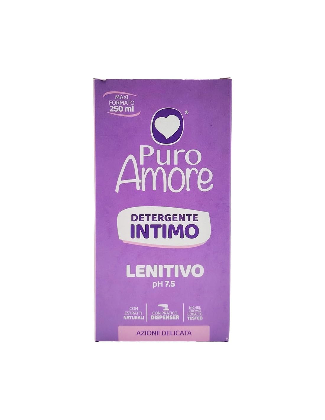 12x Puro Amore Intimreiniger Seife/Detergente Intimo Lenitivo pH 7.5 Sanfte Wirkung für die Haut 250ml + Beni Culinari Kostenloser Schlüsselanhänger