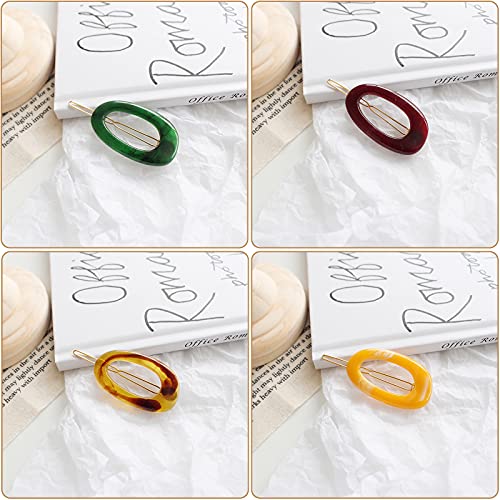 Kukiwhy 187 5 Pcs Marble Hair Clips Acrylic Oval Barrettes Hollow Out Vintage French Hair Pins Hair Accessories thumb #4