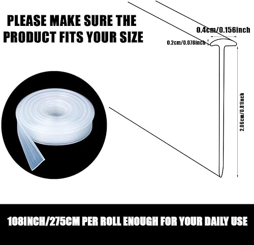 Miniatura 5 de Tira de sello inferior de puerta de ducha enmarcada de repuesto, impermeable, borde de goma transparente para puerta de ducha de vidrio para el