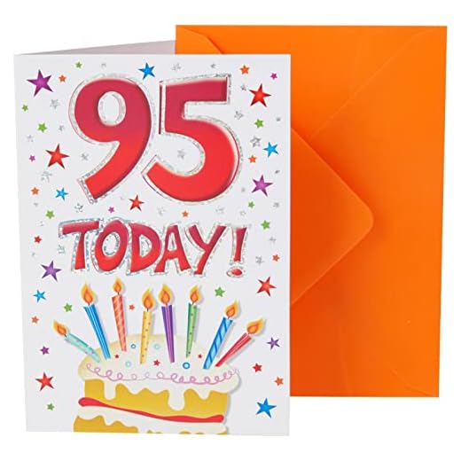 Tarjeta de cumpleaños moderna para la edad de 95 – 7 x 5 pulgadas – Piccadilly Greetings