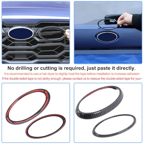 Image of Car Front Rear Emblems Ring Trim Cover Compatible with Subaru Crosstrek 2024 2025 Rear Trunk Tailgate Emblem Badge Logo Cover Front Hood Grille Circle Ring Center Logo Decorative Cover ABS Accessories