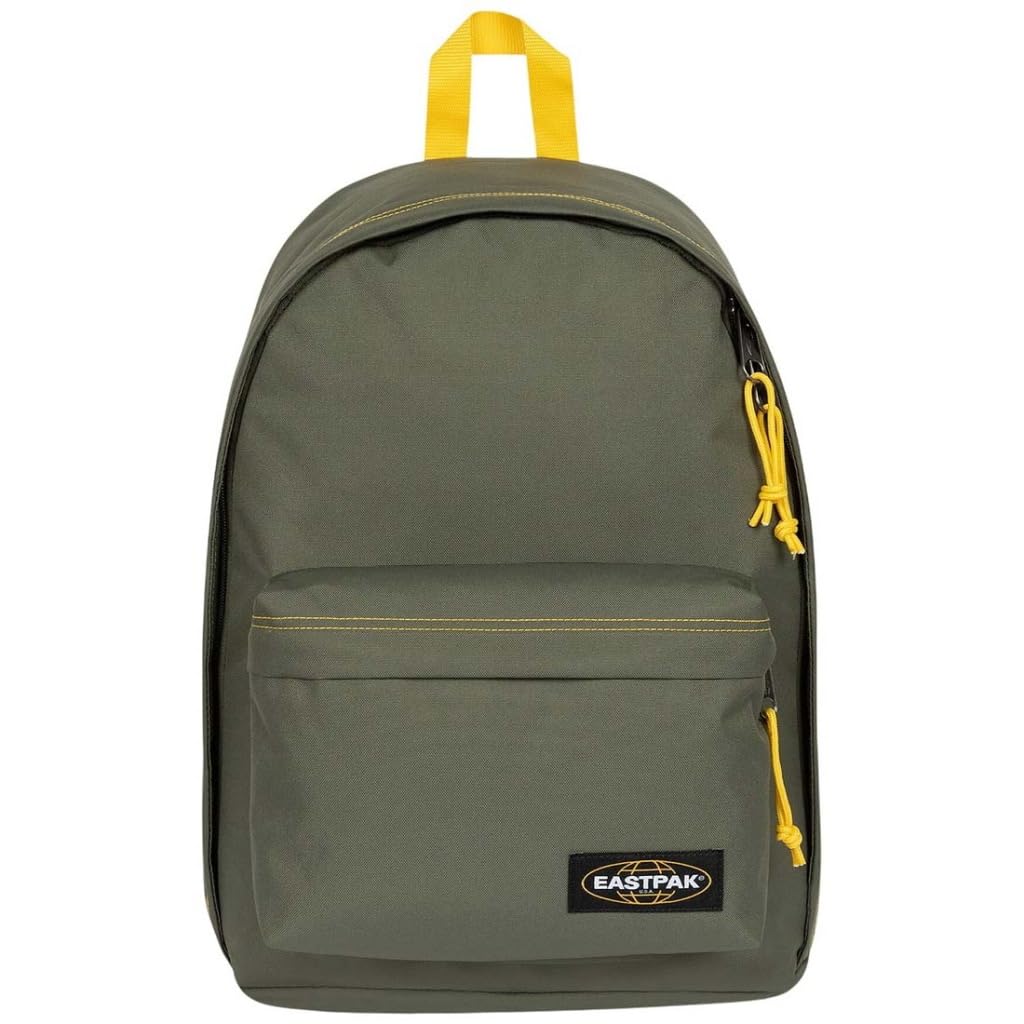 Eastpak Out of Office Zaino 27L (44 x 29,5 x 22 cm), scomparto laptop 13–15”, zaino scuola e lavoro resistente e idrorepellente con spallacci imbottiti - KONTRAST KHAKI YELLOW