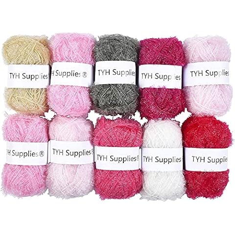 TYH Supplies 10 Skeins Scrubbing Dish Scrubber Yarn for Crochet & Knitting Multi Pack Variety Colored Assortment 66 Yards Each Skein - BCK Collection Cover