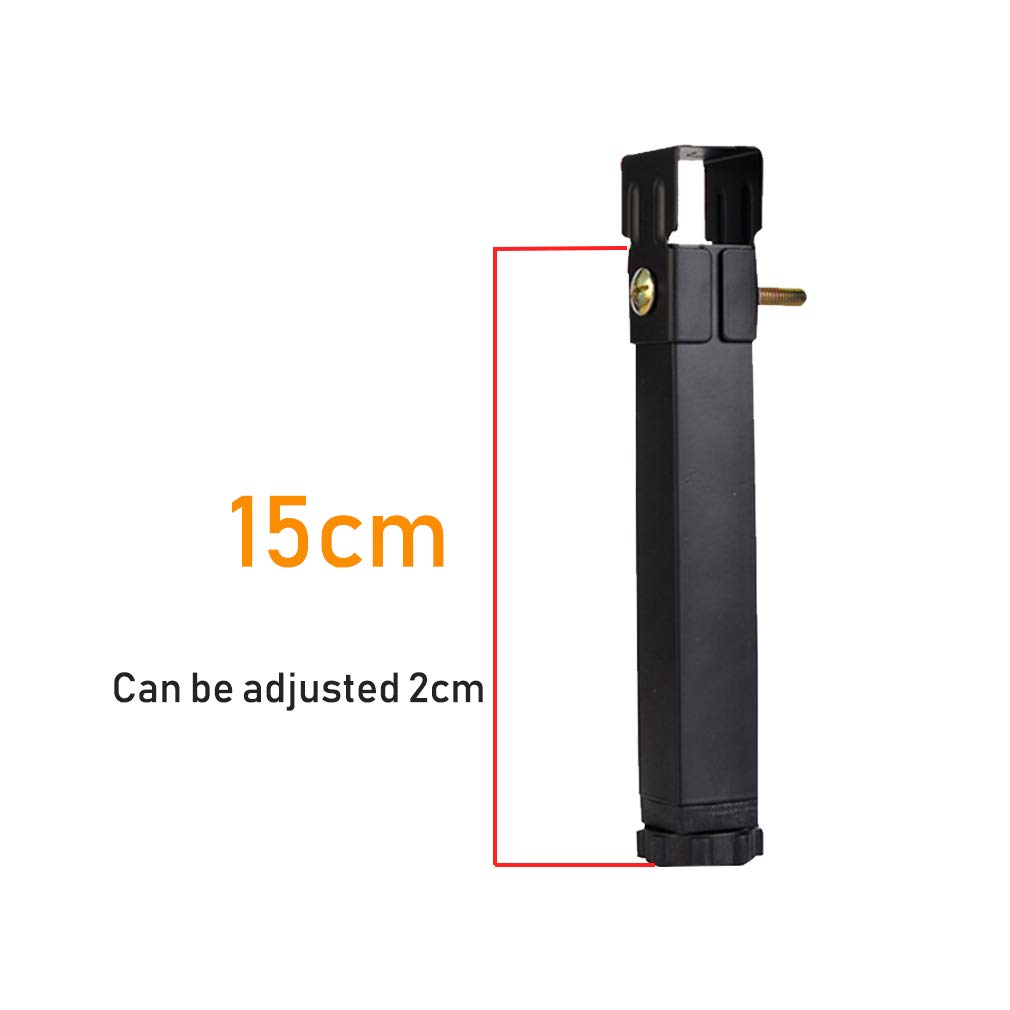 Patas Somier Graduables Patas para Muebles Regulables Patas para Somier Patas para Muebles Acero Cuadradas Pies De Apoyo De la Cama Accesorios de Armazón de Cama Pies para Muebles,Negro