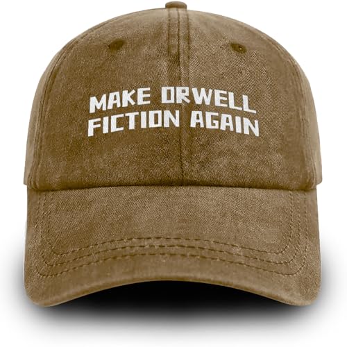 TXZZCHO Make Orwelll Fiction Again Hat for Men Women Funny Adjustable Cotton Baseball Cap Dad Hats for Men Khaki