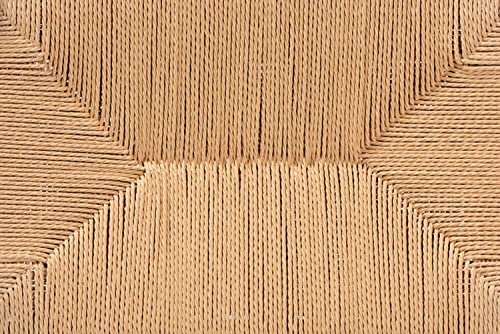 Baxton Studio Saura Mid-Century Modern Oak Brown Finished Wood And Hemp Accent Bench #TOP6