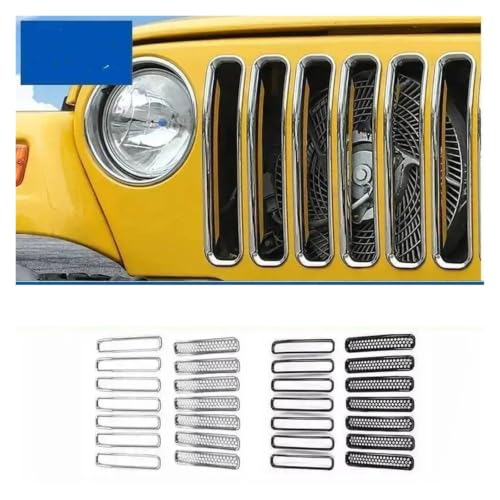 Rejilla frontal de coche para Jeep Wrangler TJ, accesorio de personalización en rutas y ciudad 2