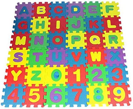 Hesrisy 36pcs Number Alphabet Foam Puzzle Child Alphabet Puzzle Foam Maths Colorful Play Mat for Family Women Children Kids Foam Educational Toy Gift, Multicolor, One Size