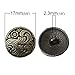 Souarts Mixed Antique Bronze Color Round Shape Pattern Engraved Metal Buttons Pack of 30pcs