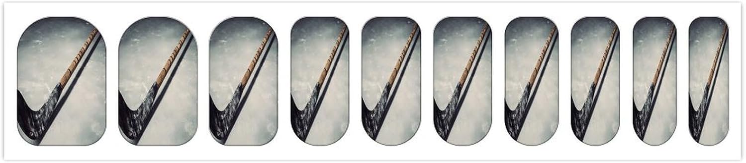 Hockey StickSummer Nail Stickers Nail Strips | Nail Art Stickers of 10 sets with decorate fingernails,toenails,artificial nails Full Cover Easy On-Off Non-Damaging