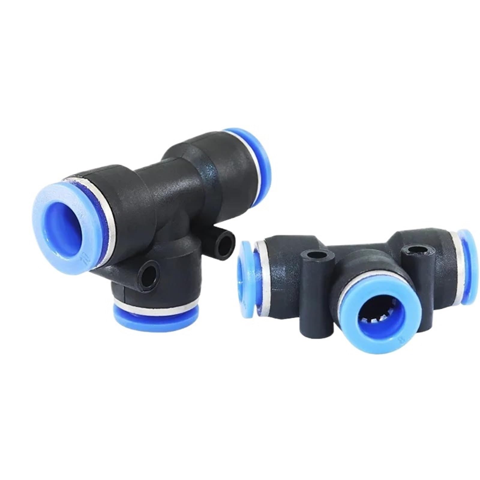 100 conectores de aire PE PY 4, 6, 8, 10, 12 mm, conexión neumática rápida, conector de tubo de manguera de plástico de 3 vías (4 mm, 100 unidades), PY)