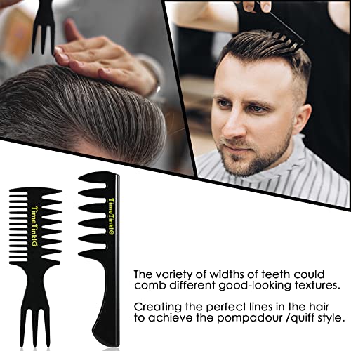 TimeTinkle Styling Hair Comb and Brush Set for Men, Men's Hair Comb and Paddle Hair Brush Roller Hair Brush Texture Comb for Quiff, Pompadour, Slicked-back, Fauxhawk, Black, 5.0 count - Image 6