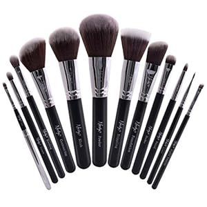 Nanshy Masterful Collection 12-Piece Makeup Brush Set with Soft, Professional Make Up Brushes for Blending, Contouring, Foundation & More – Makeup Artist Must Haves – Vegan & Cruelty-Free – Onyx Black