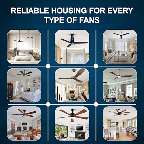 Image of Forus Metal Fan Box Round Wall-Mounted Ceiling Fan Box, 18 Gauge GI Sheet Metal, Rustproof Heavy-Duty Flush Mount Electrical Junction Box, Durable Galvanized Iron, Modular Design, 18 Gauge Thickness