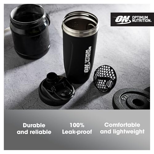 Optimum Nutrition Reforce Steel Smartshake, Durable Food-Grade Stainless Steel Protein Shaker Bottle, BPA Free Bottle with Leak-Proof Flip-to-Cap, Easy to Carry Smart Shaker for Protein Shakes, 900 ml - Image 5