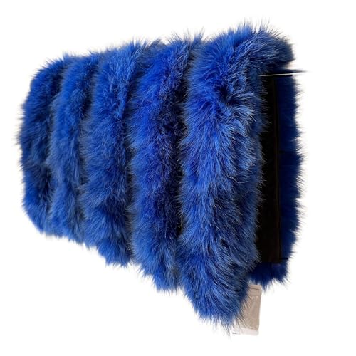 Fluffy Royal blue collar coat or parka for hood 75 cm