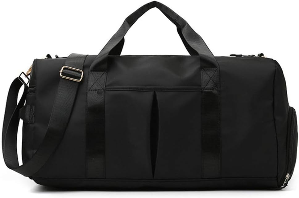 ZRH Fitness Bag, Waterproof Travel Duffel Bag,Sports Gym Bag, Durable Sports Tote Bag with Shoe Compartment&Dry Wet Pocket Sport Bag for Men and Women Black