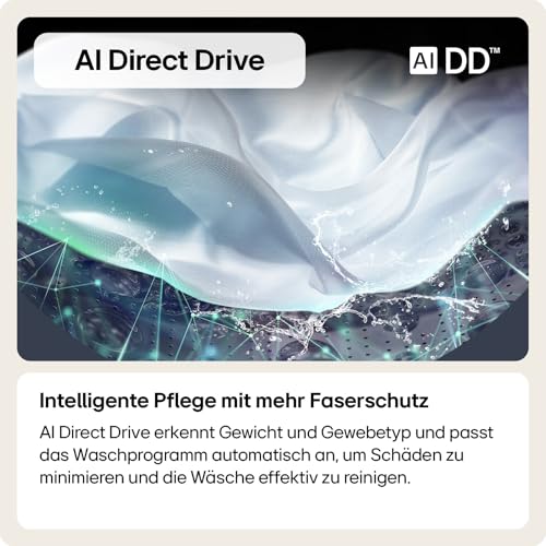 LG F4WR709G | Klasse A -10% Waschmaschine | Dreifach Klasse A | 9 kg | AI DD | Steam | Turbowash360 | Aqualock | 60 x 62 x 85 cm | Weiss – Bild 3