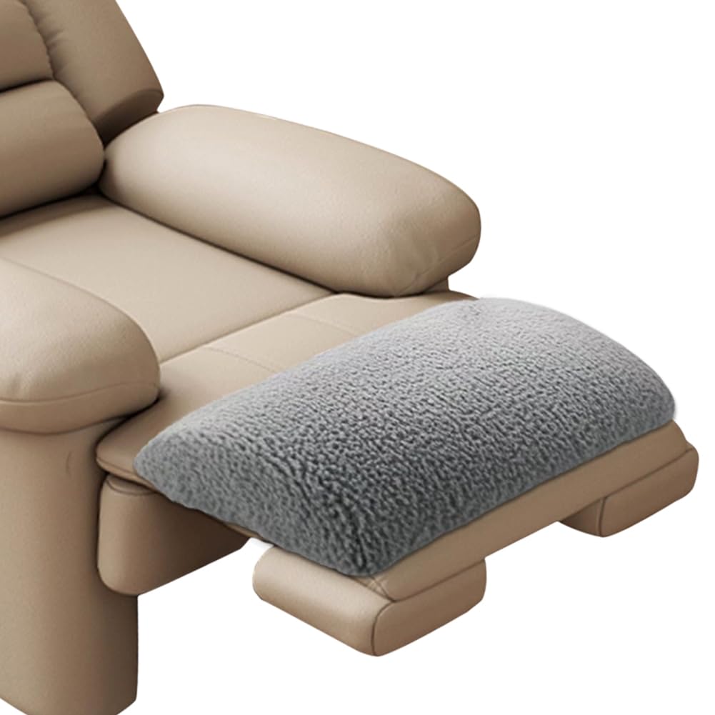 Fzkun Grey Memory Foam Leg Pillow For Recliner & Bed – Lamb Wool Half-Round Foot Cushion Slow Rebound Bolster For Knee Lumbar Ankle Support For Sofa Chair Bedroom Living Room (Grey)