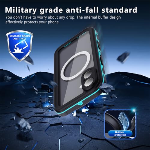 Coque étanche iPhone 16 Pro Max MagSafe antichoc intégrale bleu - 3