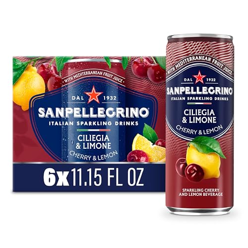Sanpellegrino Italian Sparkling Drink Ciliegia and Limone, Sparkling Cherry and Lemon Beverage, 6...