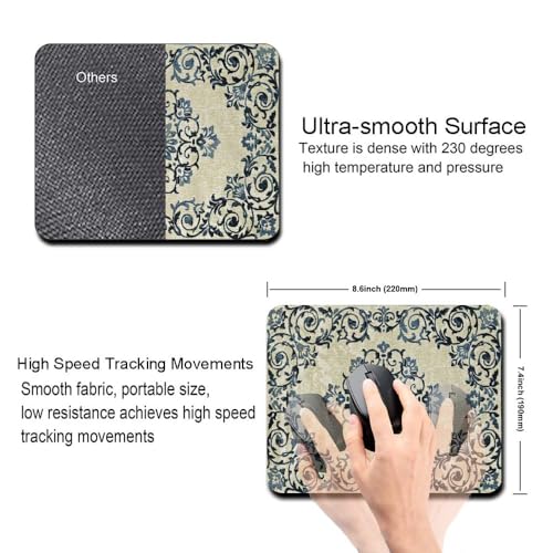 Image of Carpet Pattern Mousepad - Small Non-Slip Rubber Carpet Design Printed Computer Mouse Pad 19x22cm (FMP0235)