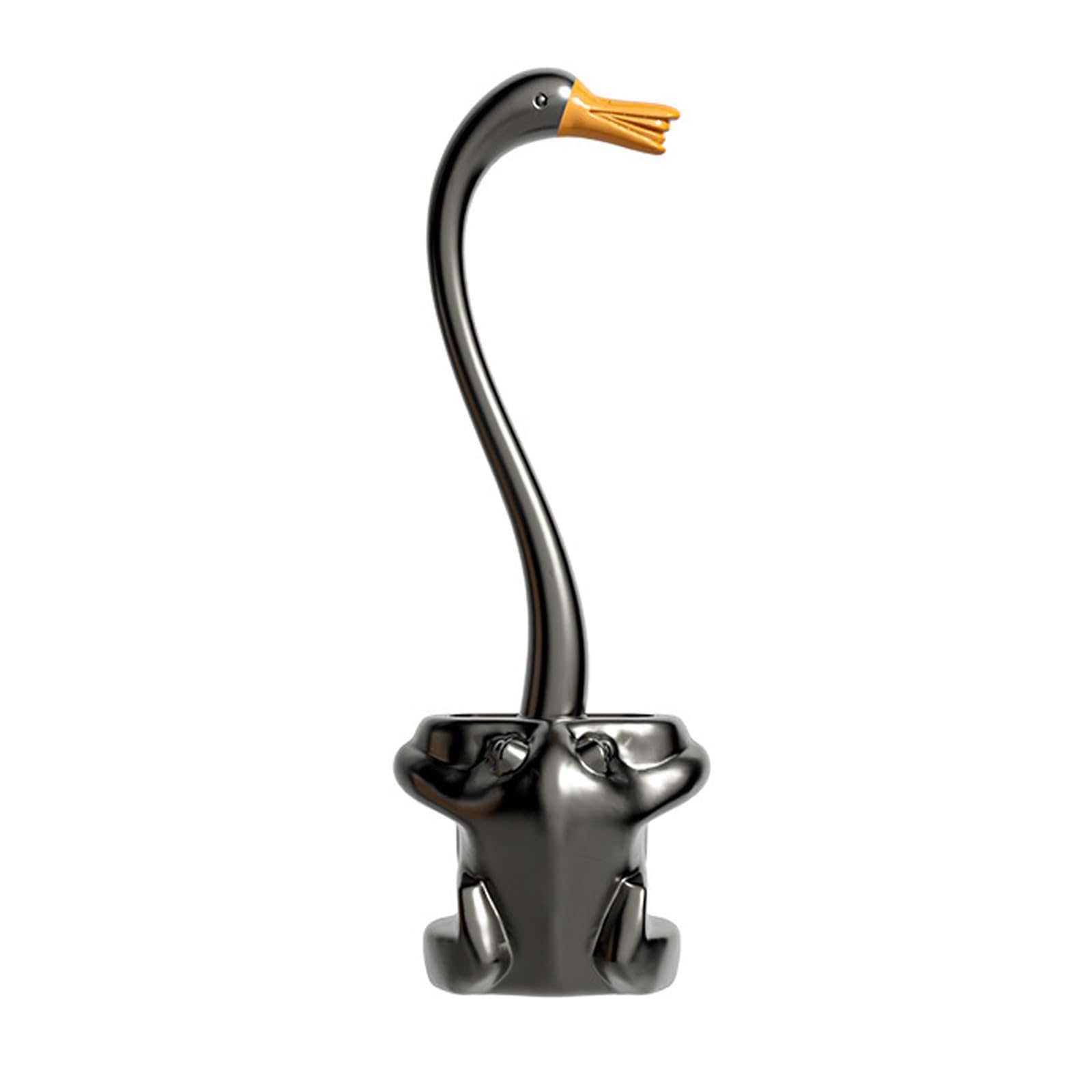 Bixury Cepillo de inodoro TPR sin cerdas en forma de cisne para baño
