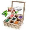 Oramics Teebox im Vintage Look „1928 Country Club“ aus Holz mit 6 oder 9 Fächern Teekiste Teekasten inlusive E-Book (9…