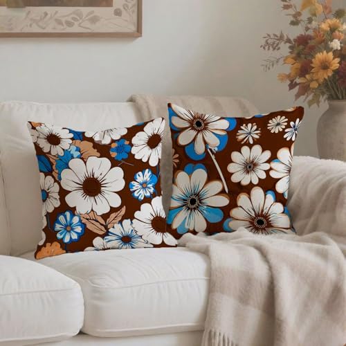 Housse coussin 75x75cm vintage en lin de qualité pour décorer votre salon