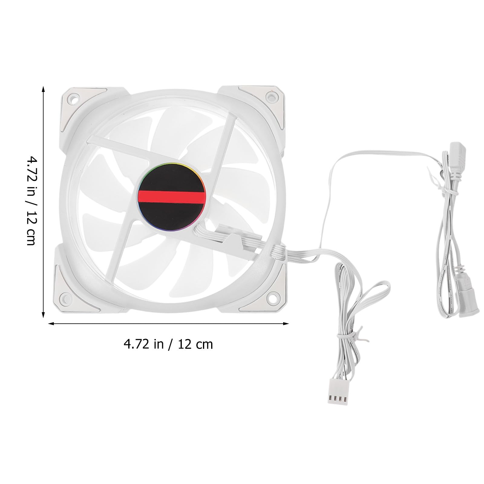 Ventilador de Refrigeración Rgb para Pc, Doble Anillo Blanco
