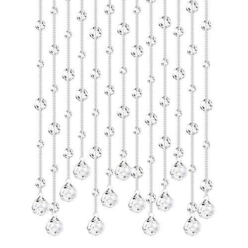 HJZALMI 20 Stränge Kristalle Perlenvorhänge, Korn Schnur Vorhang für Türen, Raumteiler Türvorhang für Wohnzimmer Eingang Teilung Dekor, Anpassbar (Farbe : A, Größe : 80x80cm) Cover