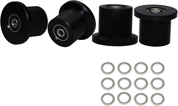 Total Gym Replacement Set Wheels/Rollers for Models XL, XLS and Some 3000 XL, All FIT, and Fit with Bearings Thru Hole of 1/4" in Diameter - 4 Pack Black
