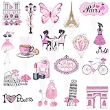 Paris Party Cupcake Toppers 48Pcs Pink Paris Theme Birthday Cupcake Picks Paris Baby Shower Cake Decorations Eiffel Tower Birthday Cake Picks for I Love Paris Party Supplies for Girls