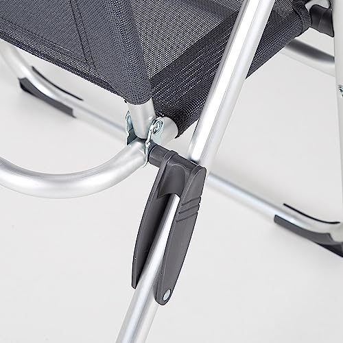AKTIVE - Silla Plegable reclinable 5 Posiciones, Antivuelco, con cojín, Respaldo Alto y reposabrazos, Resistente: Peso máx. 110kg, Material Textileno y Aluminio, Medidas 44x55x101cm (63028)