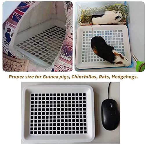 Kleintier Katzentoilette mit Rost - Dreieckiger Toilettentrainer für Kaninchen, Ratten, Meerschweinchen - Mesh Design Haustier Töpfchen