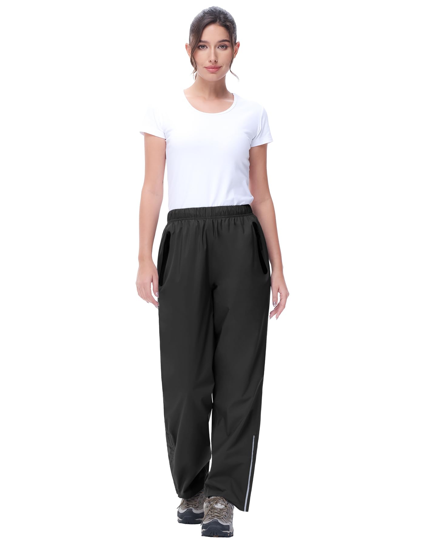 Damen Regenhose Wasserdicht Outdoorhose Damen Trekkinghose Überziehhose Wanderhose Damen Leichte Softshellhose zum Fahrrad
