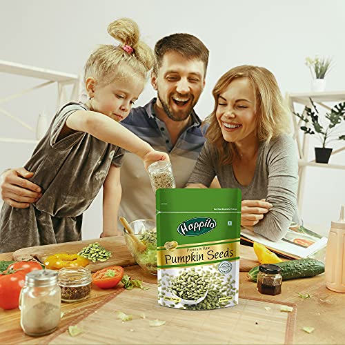 Image of Happilo Premium Raw Pumpkin Seeds 200g, Rich in Protein, Dietary Fibre, Magnesium & Phosphorus, Raw & Unroasted Pumpkin Seeds, Source of Iron & Zinc, Energy Boost (Pack of 3)