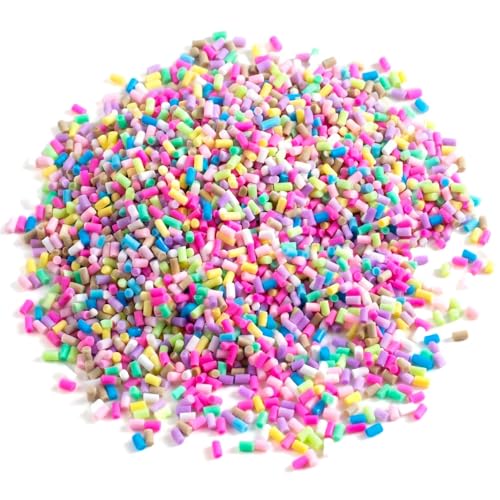 VARMDUKKE 100g Fake Candy Sprinkles Polymer Clay Fake Sprinkles for Crafts Colorful Faux Sprinkle Non-Edible Candy Slices Decor Accessories for DIY Nail Art Weddings