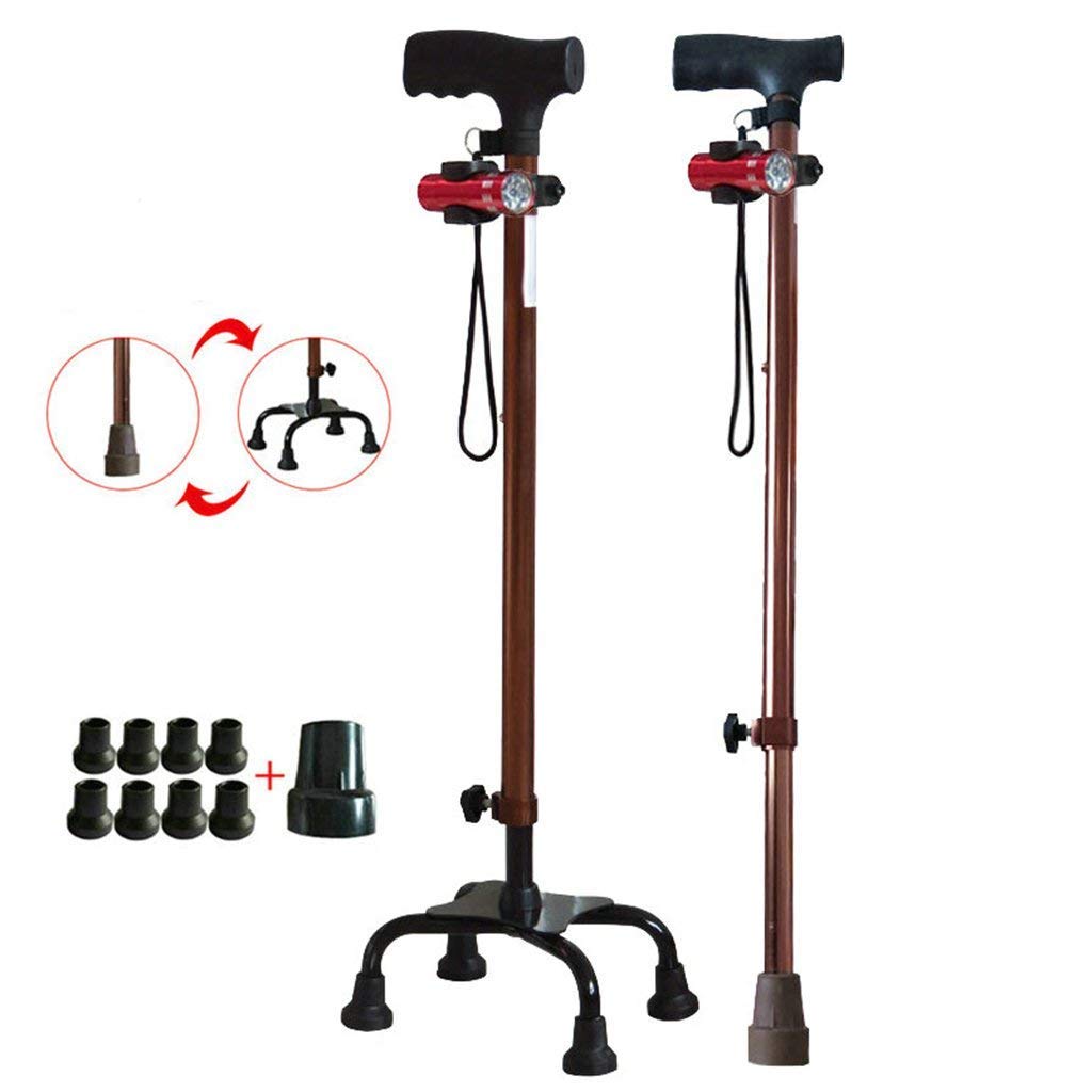 Silla con muleta Plegable, Patas para Caminar, taburetes de bastón, taburetes Plegables multifunción, muletas con Banco, muleta de Cuatro Esquinas para Personas Mayores, muletas
