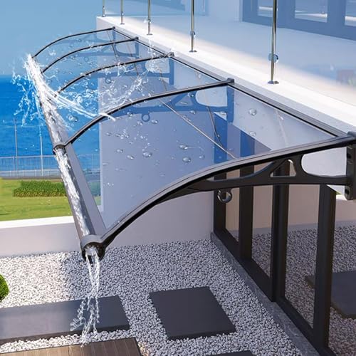 Auvent extérieur polycarbonate aluminium de protection solaire pour baie vitrée - 2