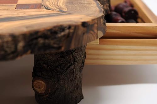 Miniatura 4 de Juego de ajedrez rústico de madera de olivo rojo - Edición de lujo - Juego de ajedrez de madera