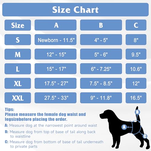 Image of Dog Diapers Female 5pcs,Reusable Dog Doggie Puppy Doggy Diapers Female, Period Panties in Heat, Lamb, Large