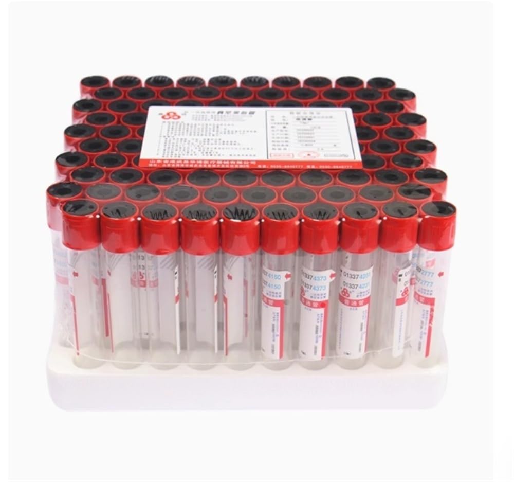 100 pezzi provetta per siero in vetro/PET provetta a pressione negativa provetta per test di laboratorio provetta centrifuga contenitore per campioni di sangue per laboratorio(10ml Glass)