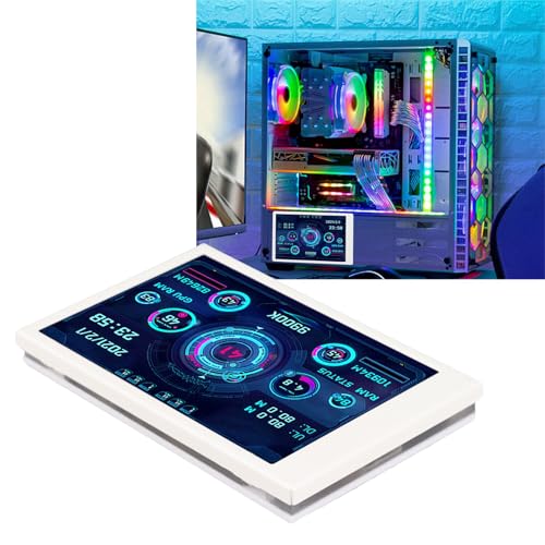 Image of ZJchao Pc Temperature Display, 3.5in Computer Temp Monitor Full View Display Computer Temp Monitor Computer Temperature Display with Stand for AIDA64 PC CPU RAM Hard Disk Data